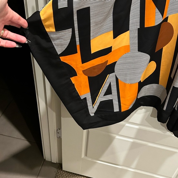 Karl Lagerfeld Asymmetrical Dress in Orange and Black - Picture 11 of 16